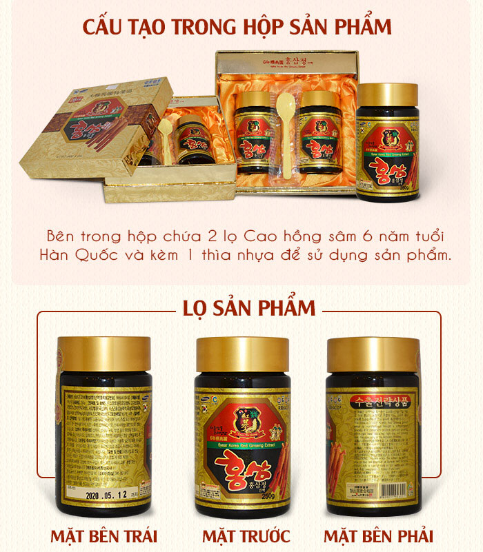 Cao hồng sâm 6 năm tuổi Hàn Quốc loại 2 hũ NS035 6