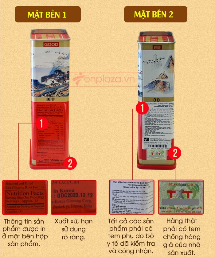 Hồng sâm củ khô cao cấp chính phủ KGC hộp thiếc 150g NS456 6