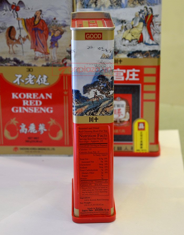 Hồng sâm củ khô cao cấp chính phủ KGC hộp thiếc 150g NS456 10