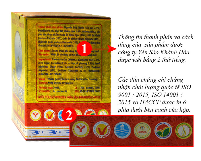 Nước yến sanest nhân sâm 70ml 1 lọ Y031 2