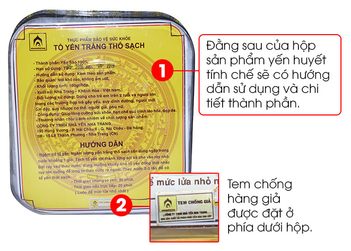 tổ yến trắng sơ chế Thượng hạng 2 cao cấp (100g/hộp) Y067 6