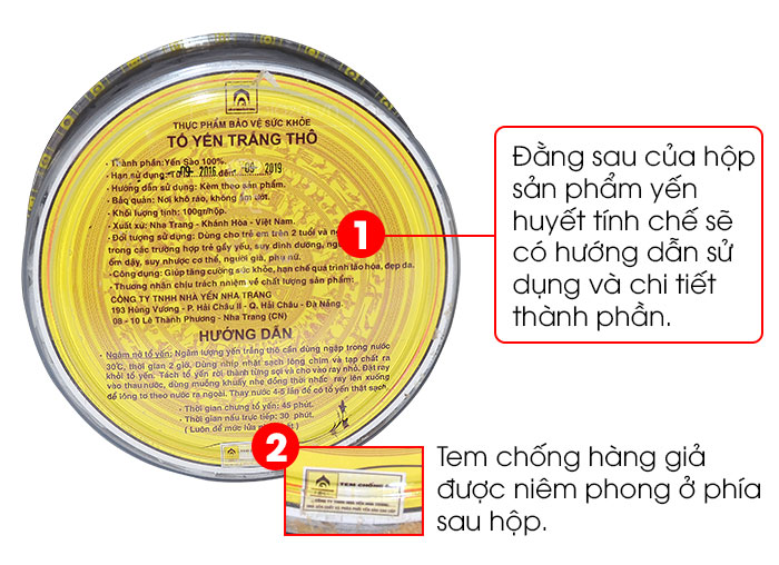 Yến trắng thô thượng hạng (100g/hộp) cao cấp Y065 6